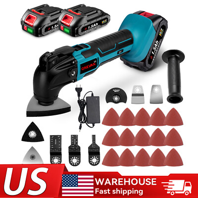 Cordless Oscillating Multi-Tool 6 Variable Speed Tool With 2 Battery & Charger