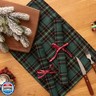 Christmas Plaid Placemats Set of 4, GreenYellow Buffalo Checkered Tartan Winter Thanksgiving Xmas Table Mats for Dining Room Kitchen Table Decor
