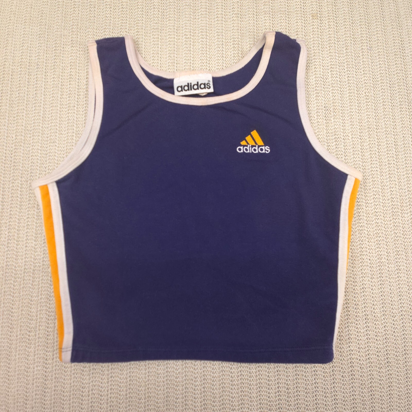 ✅USA製 90s vintage adidas tanktop old Vintage 90s Adidas Jersey Tank Top Sleeveless Mens S Blue