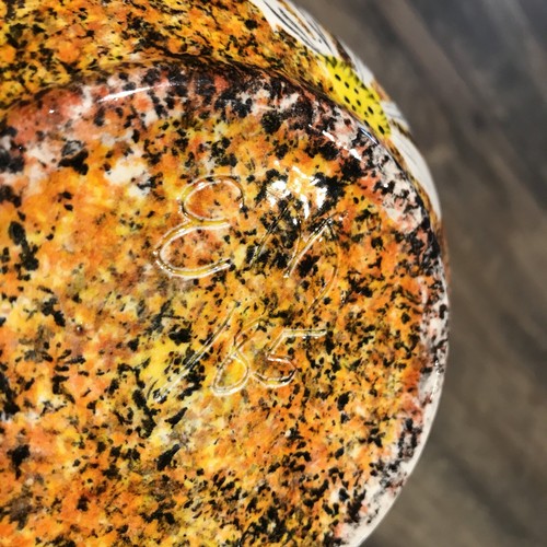 Vintage Handmade Signed EM #185 Pottery Floral Daisy Design Vase Abstract