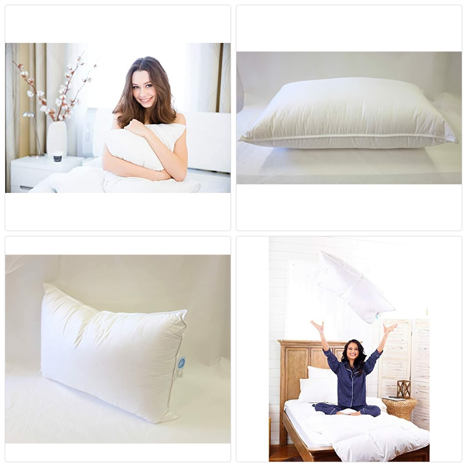 Continental Bedding White Goose Down Luxury Firm Pillows, 55