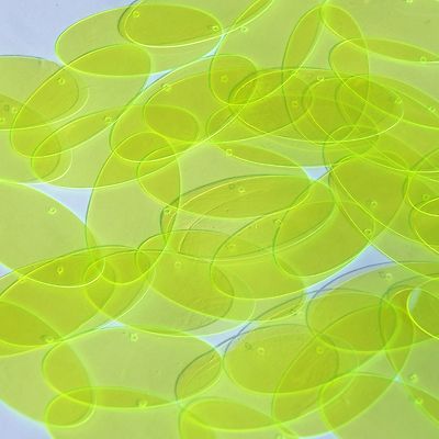 Ellipse Oval Vinyl Shape 1.5'' Yellow Go Go Fluorescent Edge Glow