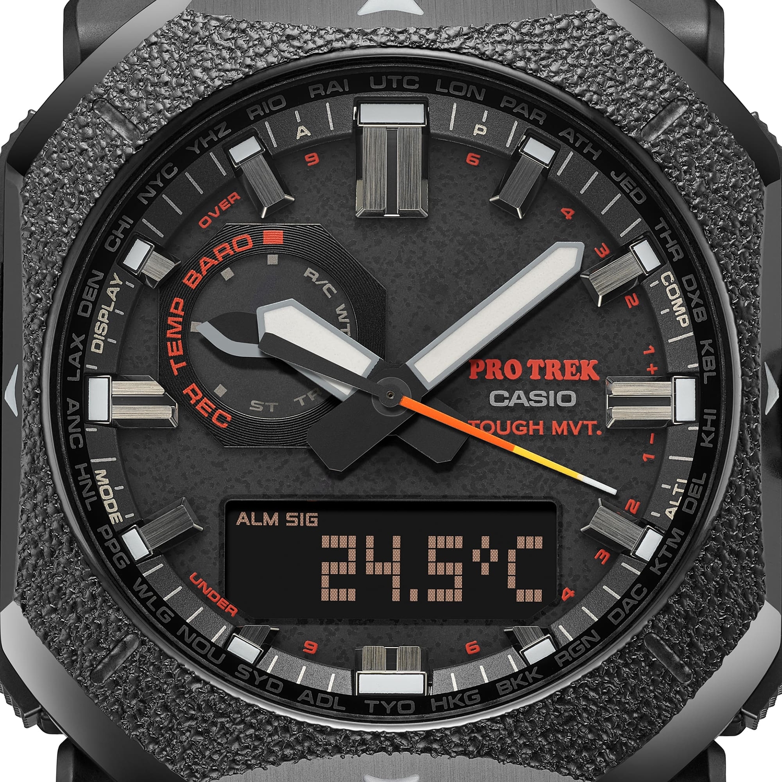 Pre-owned Casio Pro Trek Prw-6900bf-1jf Climber Line Analog Digital Radio Solar Watch