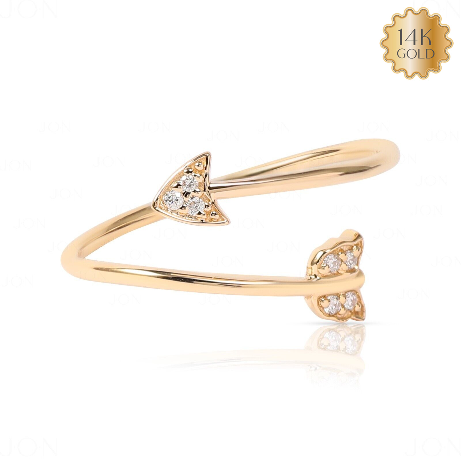 14k Gold Diamond Arrow Cuff Gold Ring-Gift For Mother's Day Jewelry 🎁