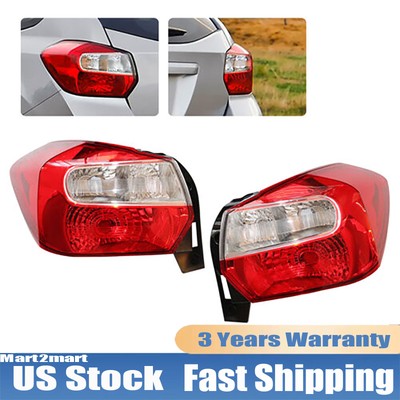 1 Pair Set Tail Lights Black For 2012-2016 Subaru Impreza 2013-2015 XV Crosstrek