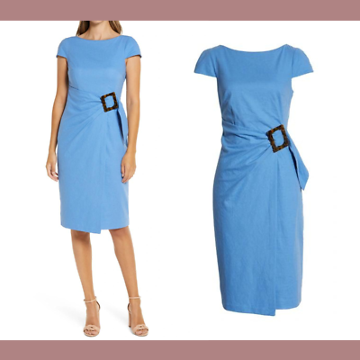 Eliza j faux wrap sheath dress cheap