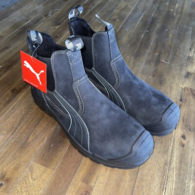 PUMA Safety Men's Tanami Black Mid 6'' Work Boot Composite Toe pull-on mens 10.5