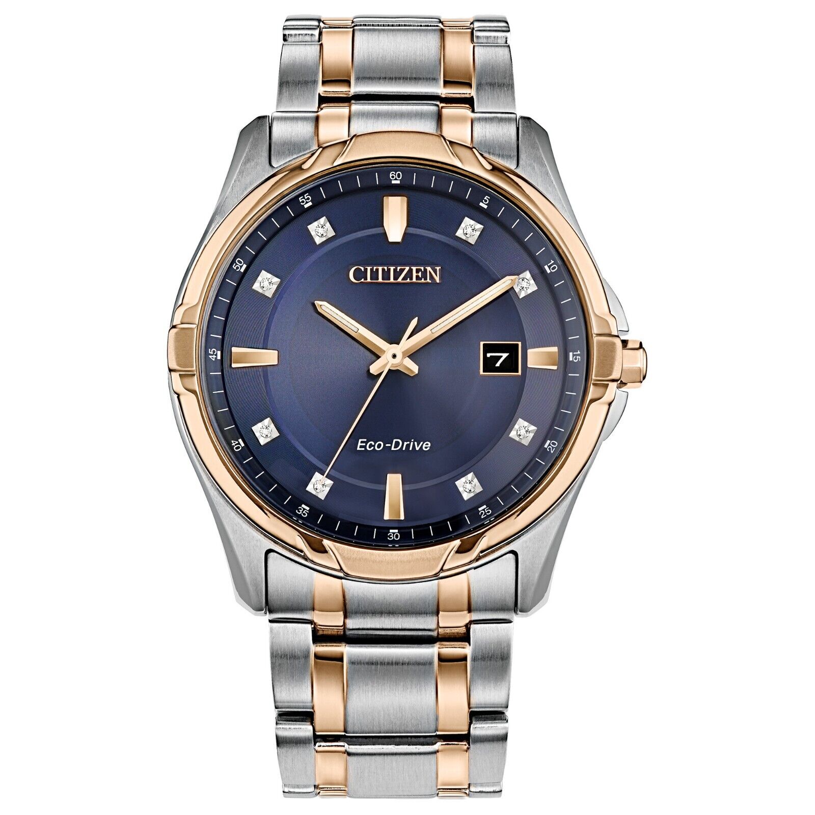 Citizen Eco-Drive Men's Calendar Diamond Accents Silver Watch 40MM BM7506-54L Citizen Eco-Drive Men's Calendar Diamond Accents Silver Watch 40MM BM7506-54L