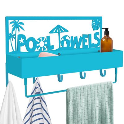 3-in-1 Outdoor Pool Towel RackMetal Towel Holder Wall Mounted Towel Drying