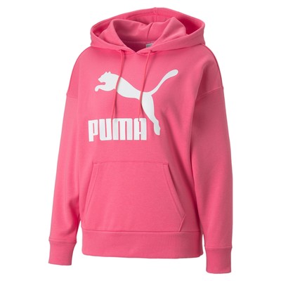 

Puma Classics Logo Pullover Hoodie Женская розовая повседневная верхняя одежда 53186182, Розовый