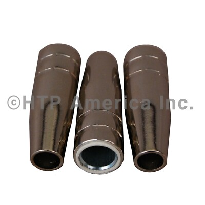 3 HTP 15 Series Flex Neck Small Tapered Conical Gas Nozzles 180 AMP MIG Parts