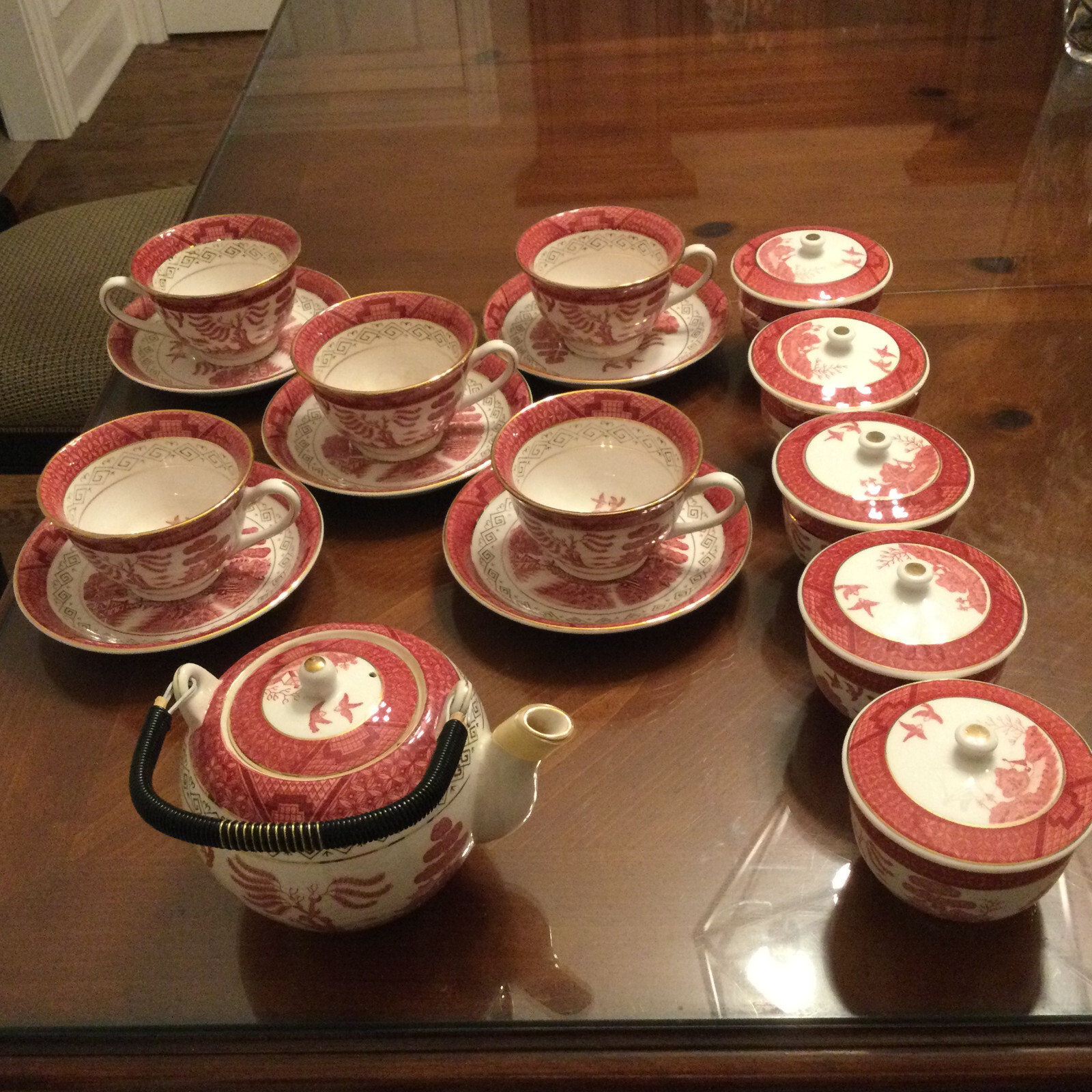 Japan Vintage Nikko Ironstone Double Phoenix Red Willow Tea Japan Vintage Nikko Ironstone Double Phoenix Red Willow Tea