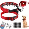 Prong Training Collar With Nylon Cover Comfort Tips and Quick Release Snap Buckle, Classic Collar and Leash for Small Medium Large Dogs