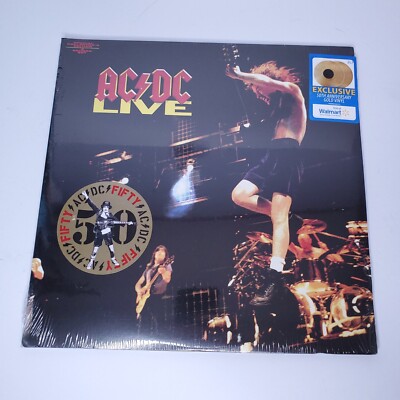 AC/DC Live 50th Anniversary Gold Color Vinyl 2LP Exclusive Record Sealed 