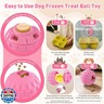 Interactive Dog Frozen Treat Toys, Dog Puzzle Enrichment Ball to Keep Them Busy, Slow Food Training, Durable Rubber Chew Dispensing Toy, Freezable Fillable Ball, for Small Medium Large Dogs (Pink)
