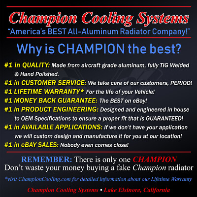 DR Champion 3 Row Radiator Chevy Config-1937 Chevrolet Master Car V8 Conversion