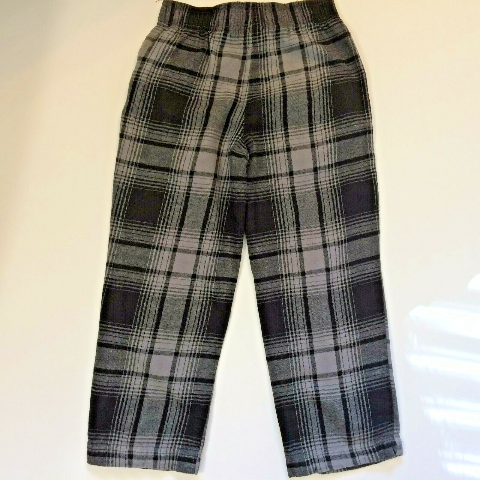 Arizona Pajama Pants Boys Size M Med 8 Gray Black 100% Cotton