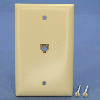 10 P&S Ivory RJ11 Modular 4-Wire Telephone Jack 1-Gang Wallplates 625B4 TPTE1-I