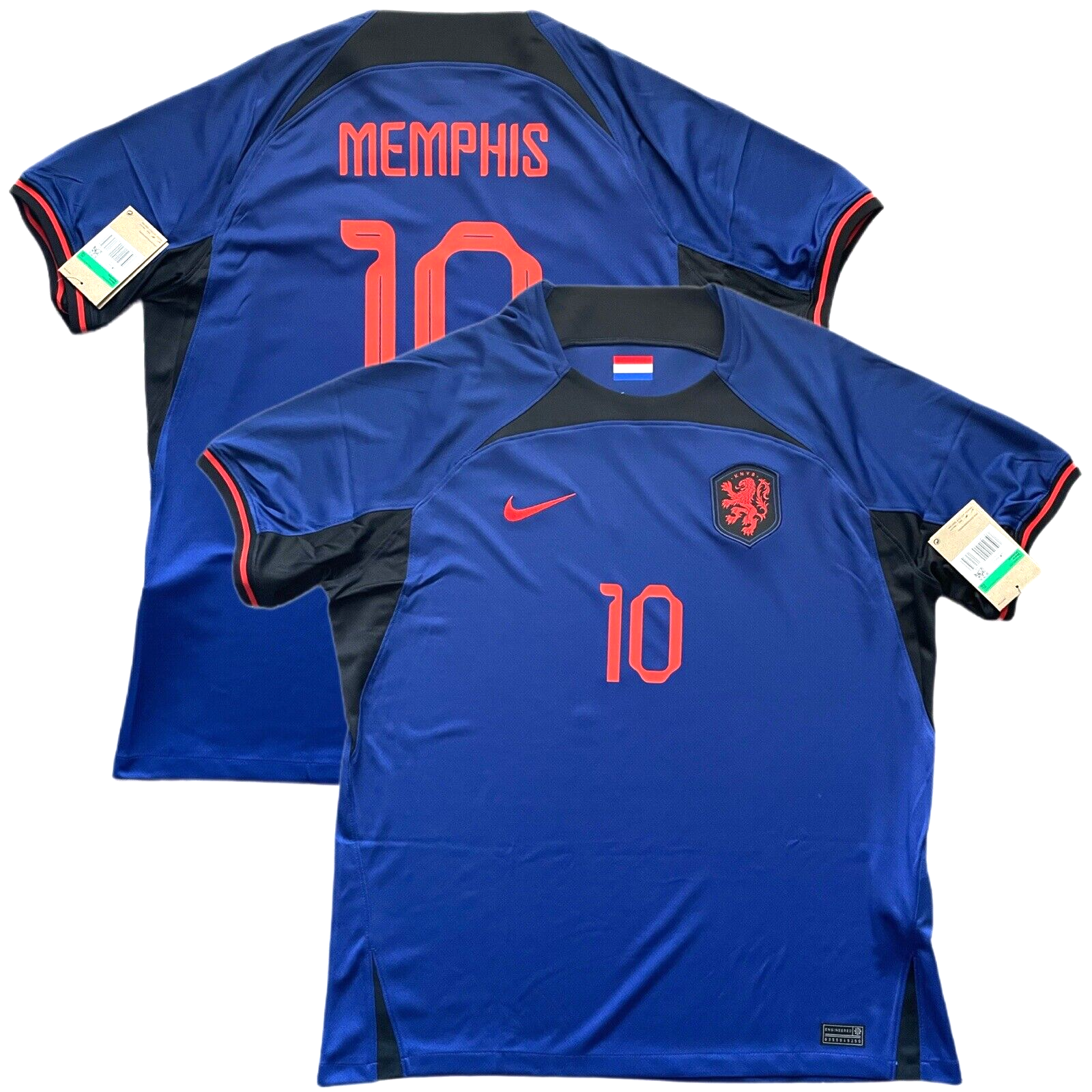 Nike サッカーシャツ MEMPHIS メンフィス10 オランダ代表 2022/23 Netherlands Away Jersey #10 Memphis Depay XL Nike