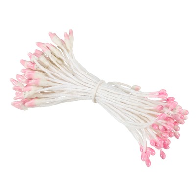288 Pcs 2mm Double Heads Flower Stamen Artificial Flower Pistil Pink