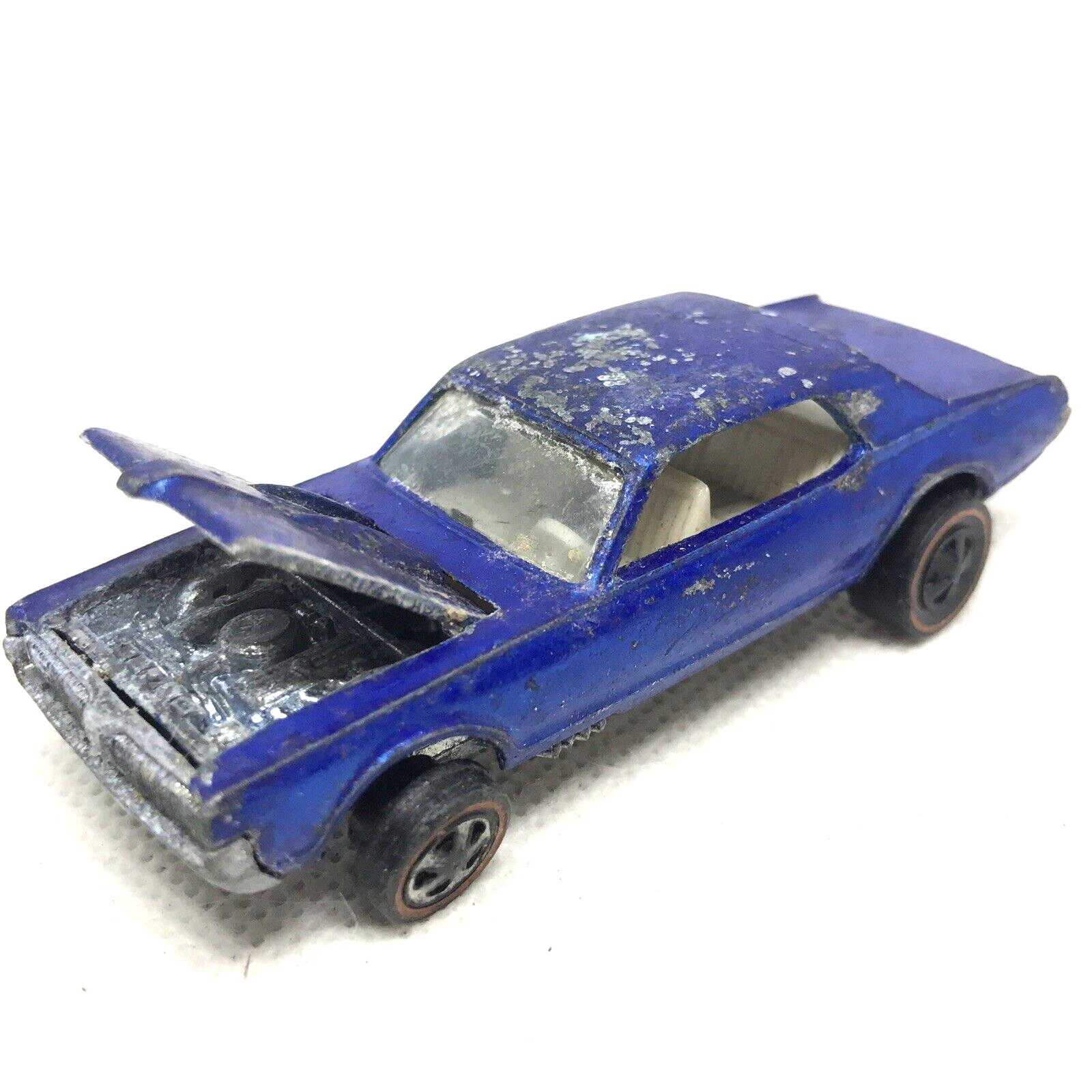 Hot Wheels Redline Custom Cougar Car 1968 Blue White Int. Made In