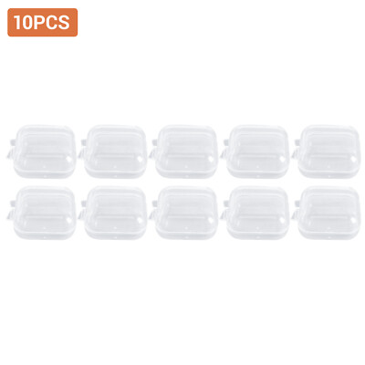 Mini Clear Plastic Small Box Container Storage Case Lock Jewelry Earing Coins