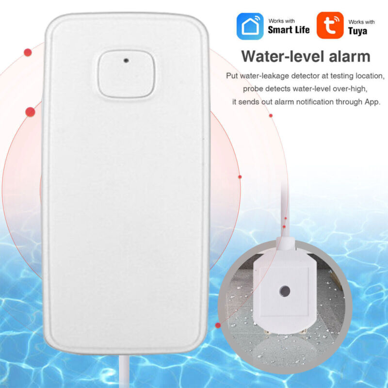 Smart TUYA APP WIFI Water Leak Overflow Sensor Home Alarm