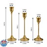 NLBTW Brass Gold Candlestick Holders Taper Candle Holders, Set of 3 Vintage Candle Sticks Holder Decor Used as Fireplace Mantel or Table Centerpieces for Wedding, Dinning, Party