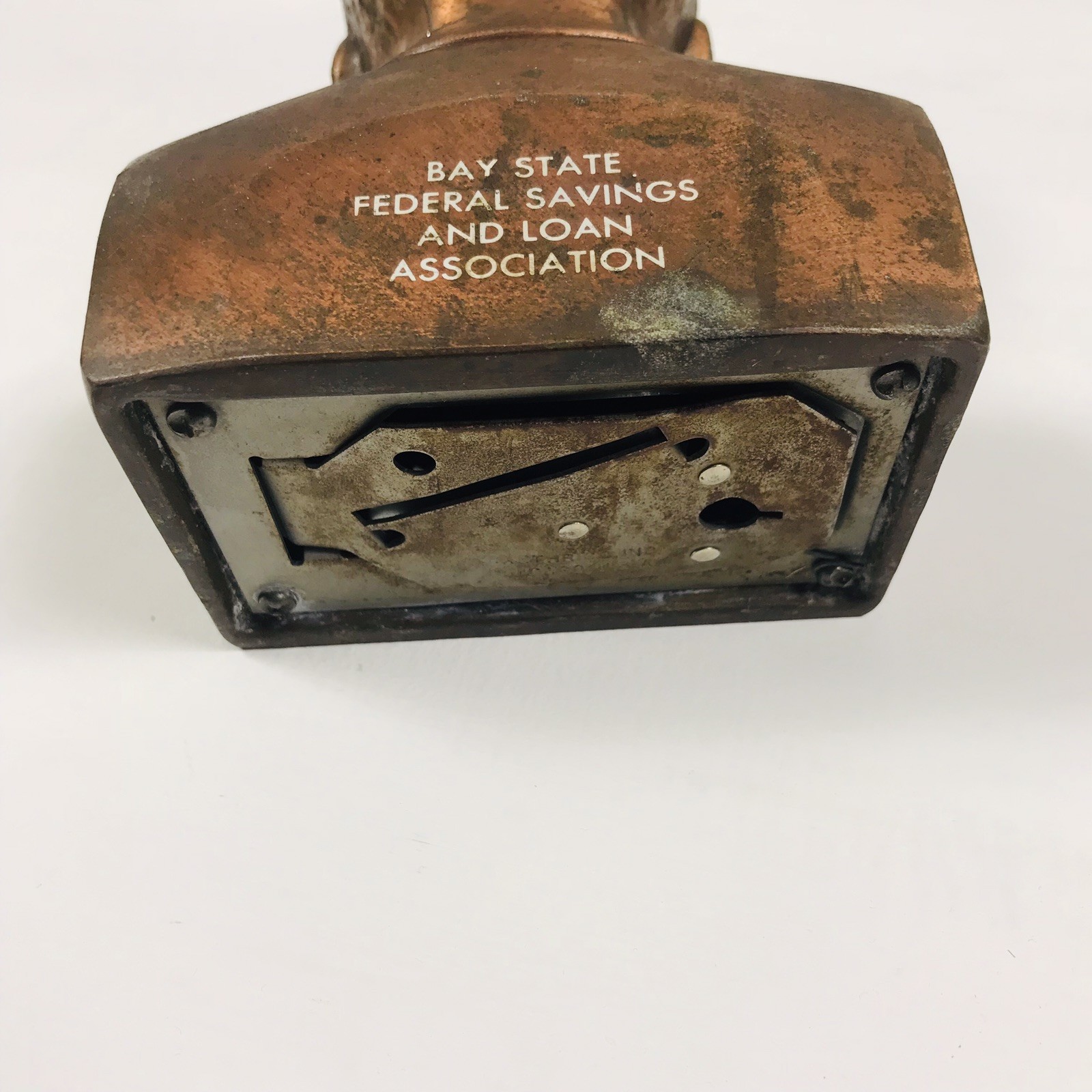 Vintage John F. Kennedy Die Cast Metal Advertising Coin Bank Bay State Federal