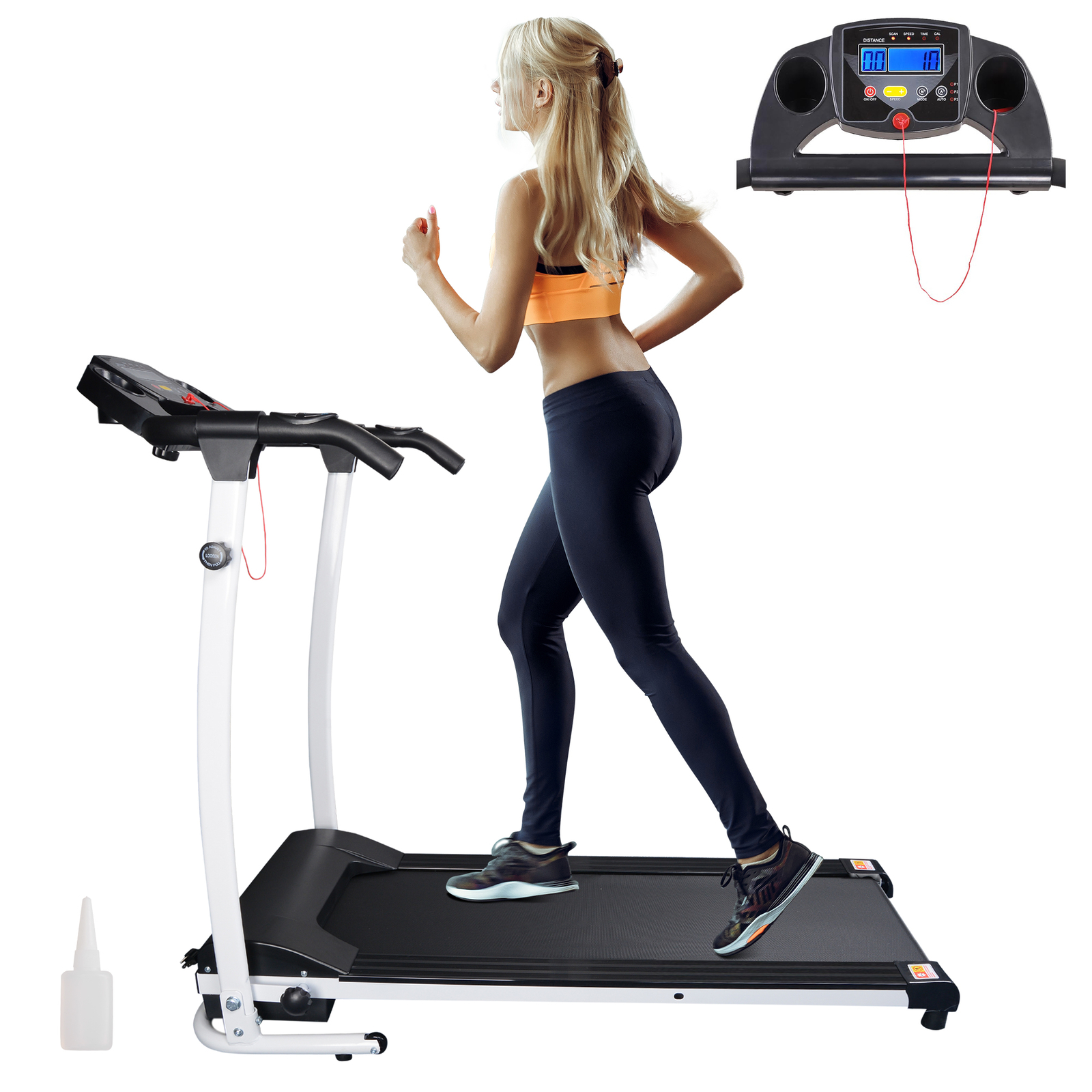 1100W Electric Folding Treadmill Walking Running Jogging Fitness Machine Home US