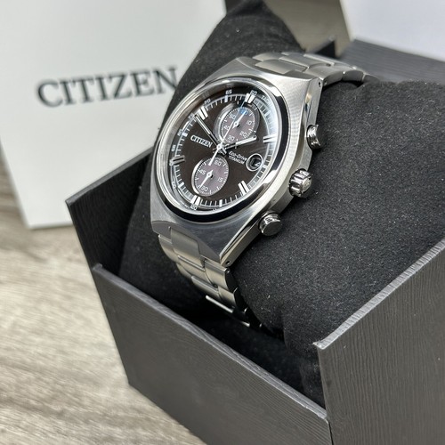 Pre-owned Citizen New✅titanium✅  Eco-drive Brycen Chronograph Silver Men's Watch Ca7090-52e