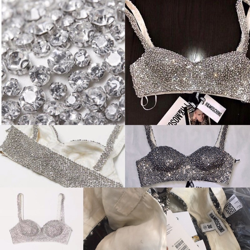 h&m rhinestone covered bustier