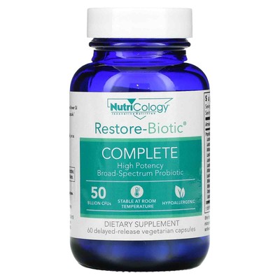 2 X Nutricology, Restore-Biotic Complete, 50 Billion, 60 Delayed-Release Vegetar
