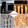 100PCS Cable Clips, Adhesive Wire Clips Organizer Cord Clips Management, Cable Staples Outdoor Strong for Wall, Desk, Christmas Lights, String Lights, Fairy Lights, Clear Glossy, Small