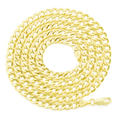 Pre-owned Nuragold 10k Yellow Gold 4.5mm Womens Curb Cuban Italian Link Chain Pendant Necklace 16"