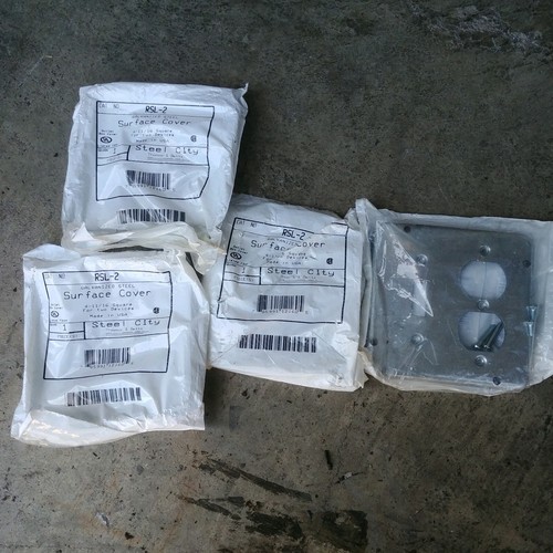 (4) Steel City RSL-2 Surface Box Cover for Switch & Receptacle 4-11/16