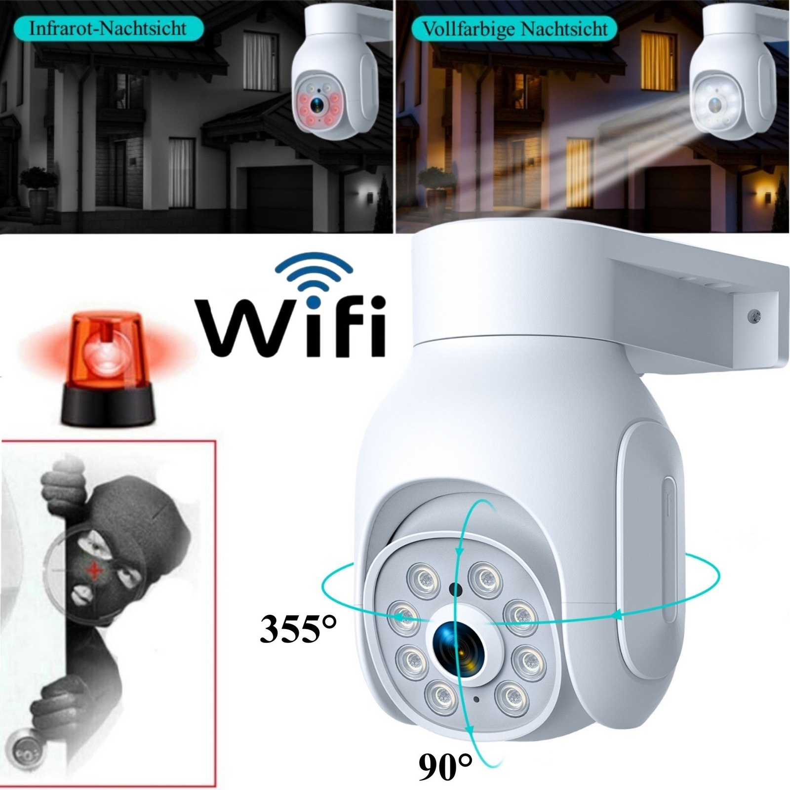 IP Camera WiFi Outdoor 5X Digital Zoom Pan Tilt Wireless Home Security Camera