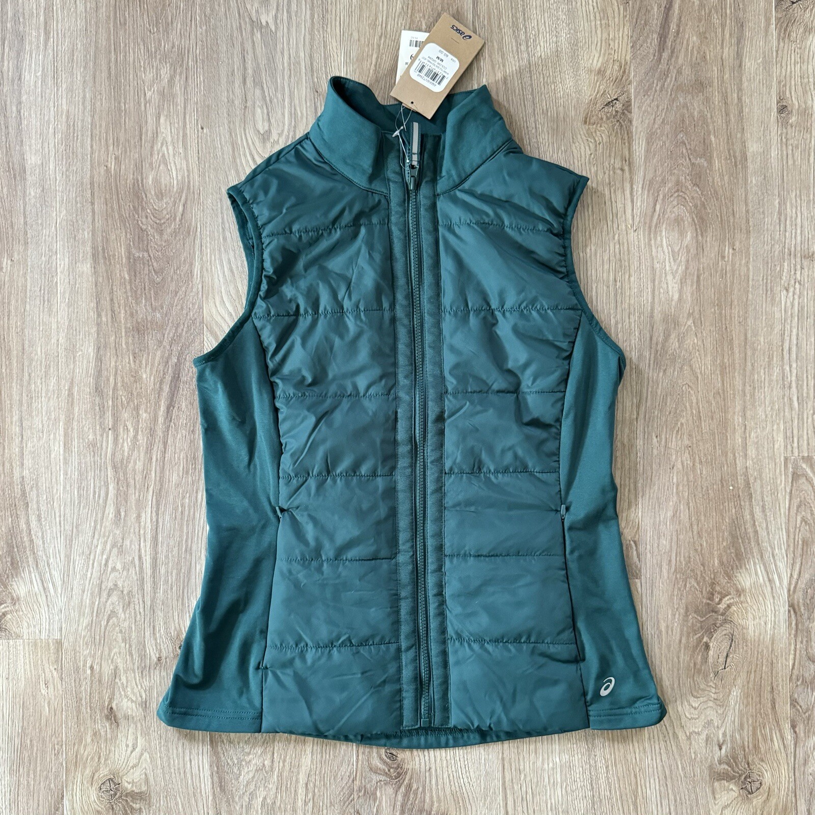 ASICS Women's Knit FLC Quilted Panel Vest Green GR284 Medium ASICS Women's Knit FLC Quilted Panel Vest Green GR284 Medium