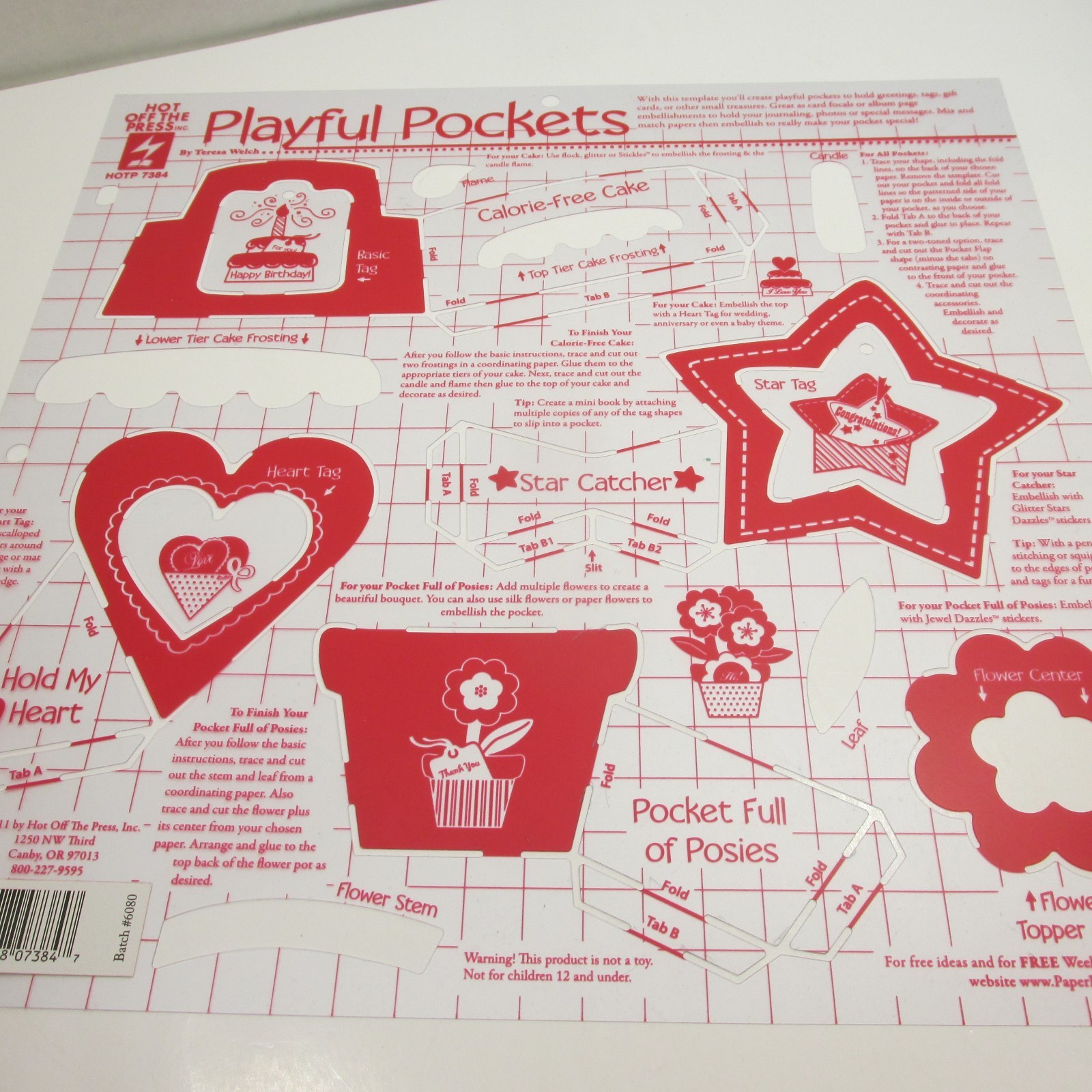 Hot Off The Press Templates Stencils Lot 6 Pockets Snowflakes Christmas Cards