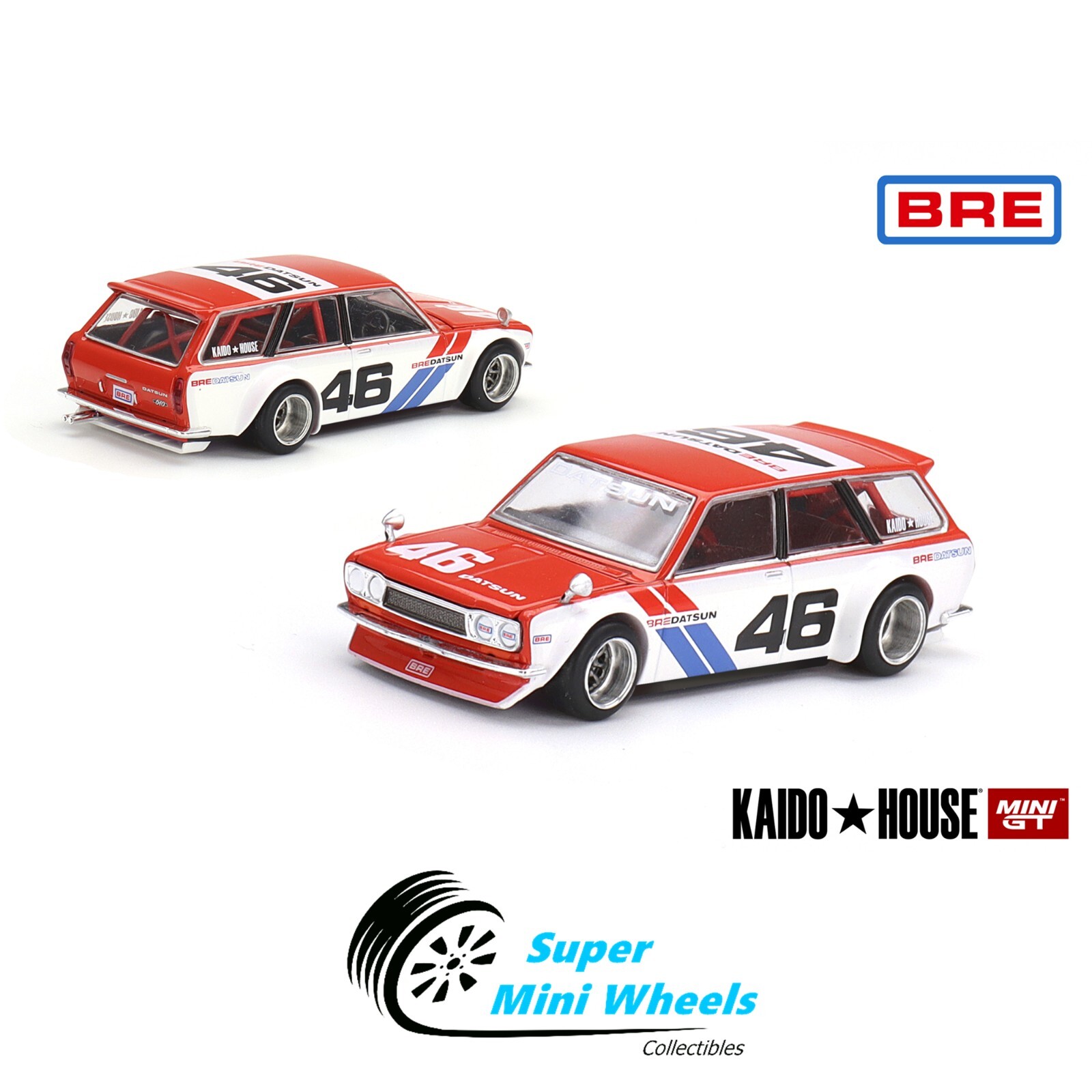 Mini GT x Kaido House 1:64 Datsun KAIDO 510 Wagon BRE V1 Red