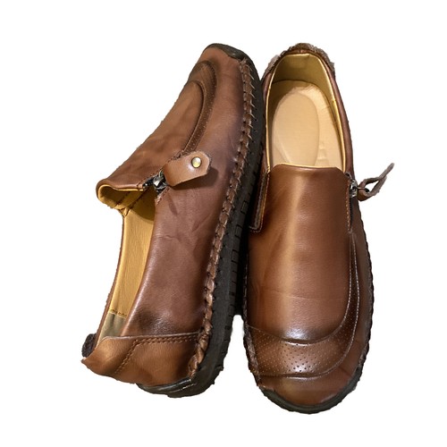 CAOUTCHOUC Sewn Brown Leather Slip On Sport Shoe Sz 42 W-10