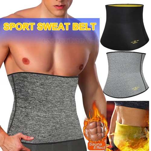 Mens Waist Trimmer Sauna Belt Sweat Body Shaper Fat Burner Shapewear Band Wrap