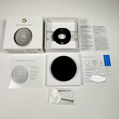 Google Nest Thermostat G4CVZ Programmable Wi-Fi Charcoal Smart Home Open Box