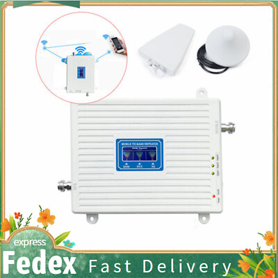 2G/3G/4G Tri- Band Amplifier Cell Phone Signal Booster Repeater 900/1800/2100MHz