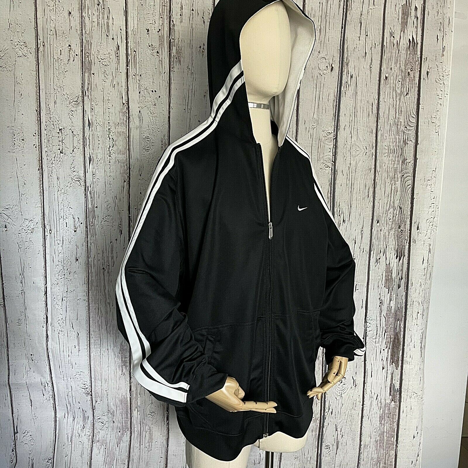nike black jacket white stripe