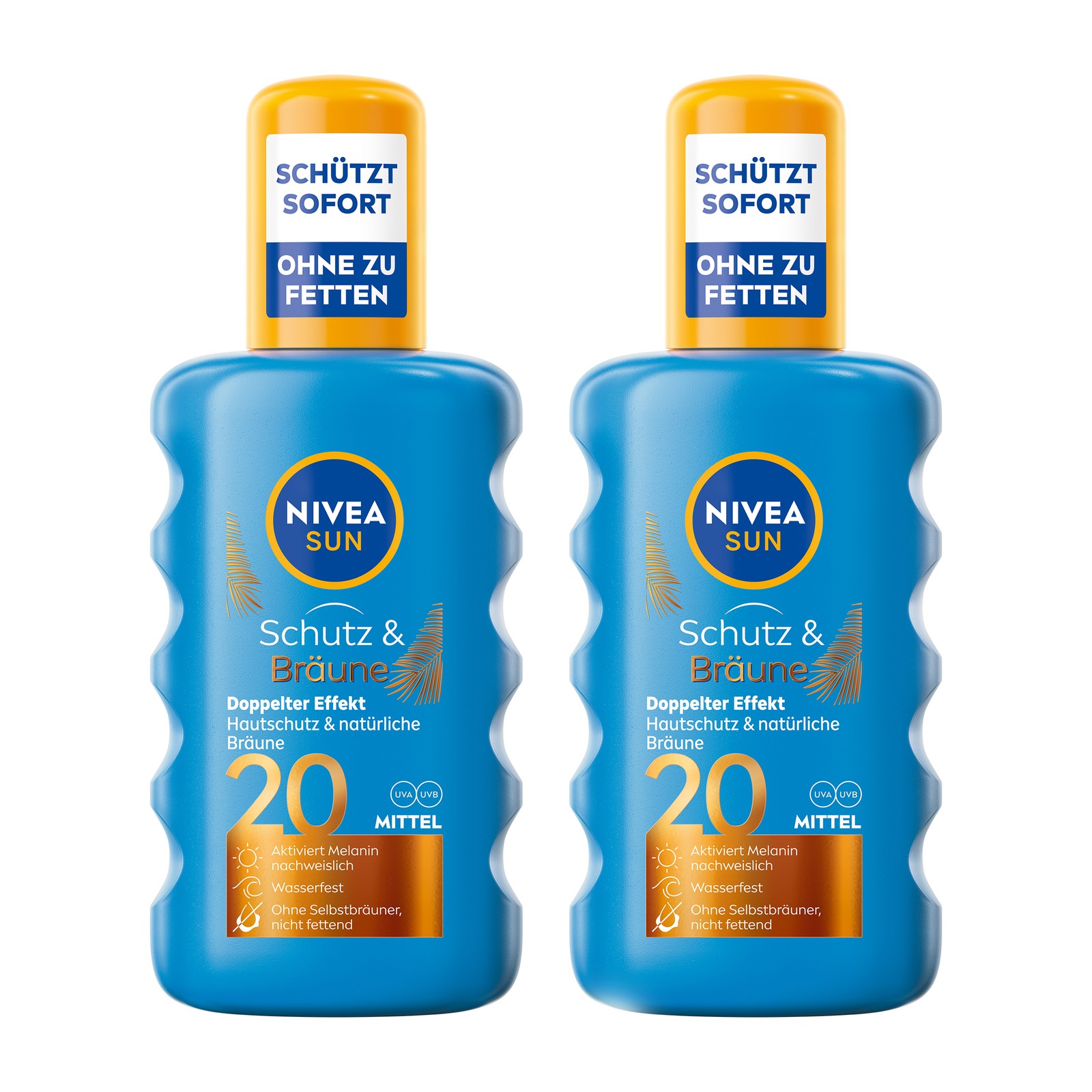 2 x NIVEA SUN Schutz & Bräune Pumpspray LSF 20 200 ml - Bild 1 von 6