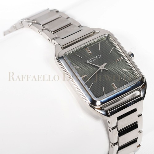 SEIKO Ladies Watch Quartz Analog Rectangle Green Dial Stainless