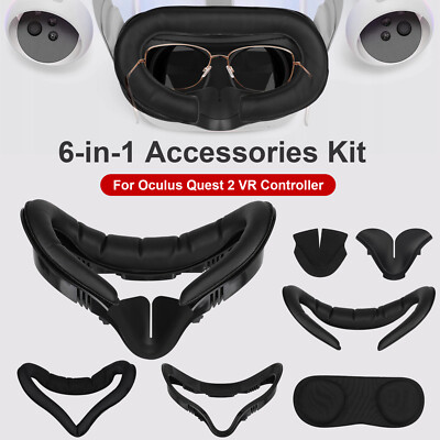 6-in-1 Soft Face Cover Replacement Eye Cushion Pad for Oculus Quest 2 VR Headset