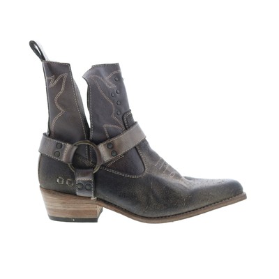 Bed Stu Canada F331014 Женские серые кожаные ботильоны на молнии и ботильоны-пинетки 8