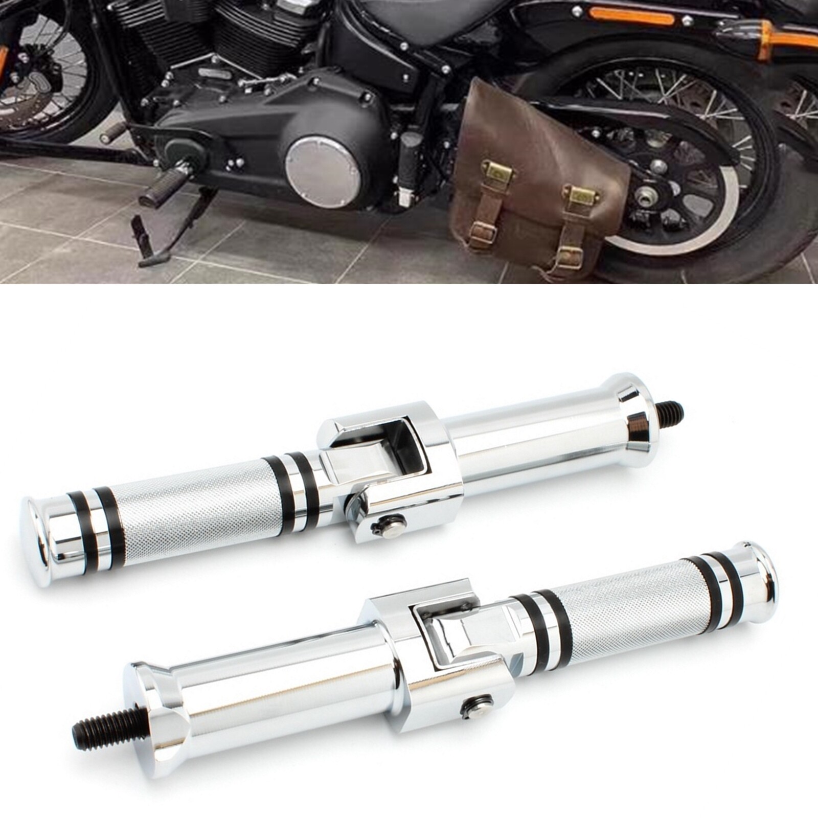 ヴィンテージ　プレッチェルベース Biltwell Mushman Foot Pegs H-D - Polished S/S